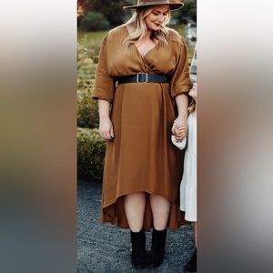 High Low Hem Quarter Sleeve Dress